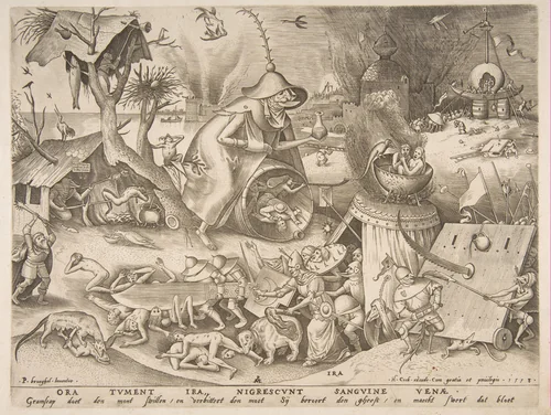 Anger (Ira) from The Seven Deadly Sins by Pieter van der Heyden, print, 1558