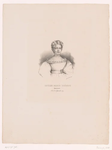 Portret van Louise d'Artois op dertienjarige leeftijd by Antoine Fonrouge, print, 1832