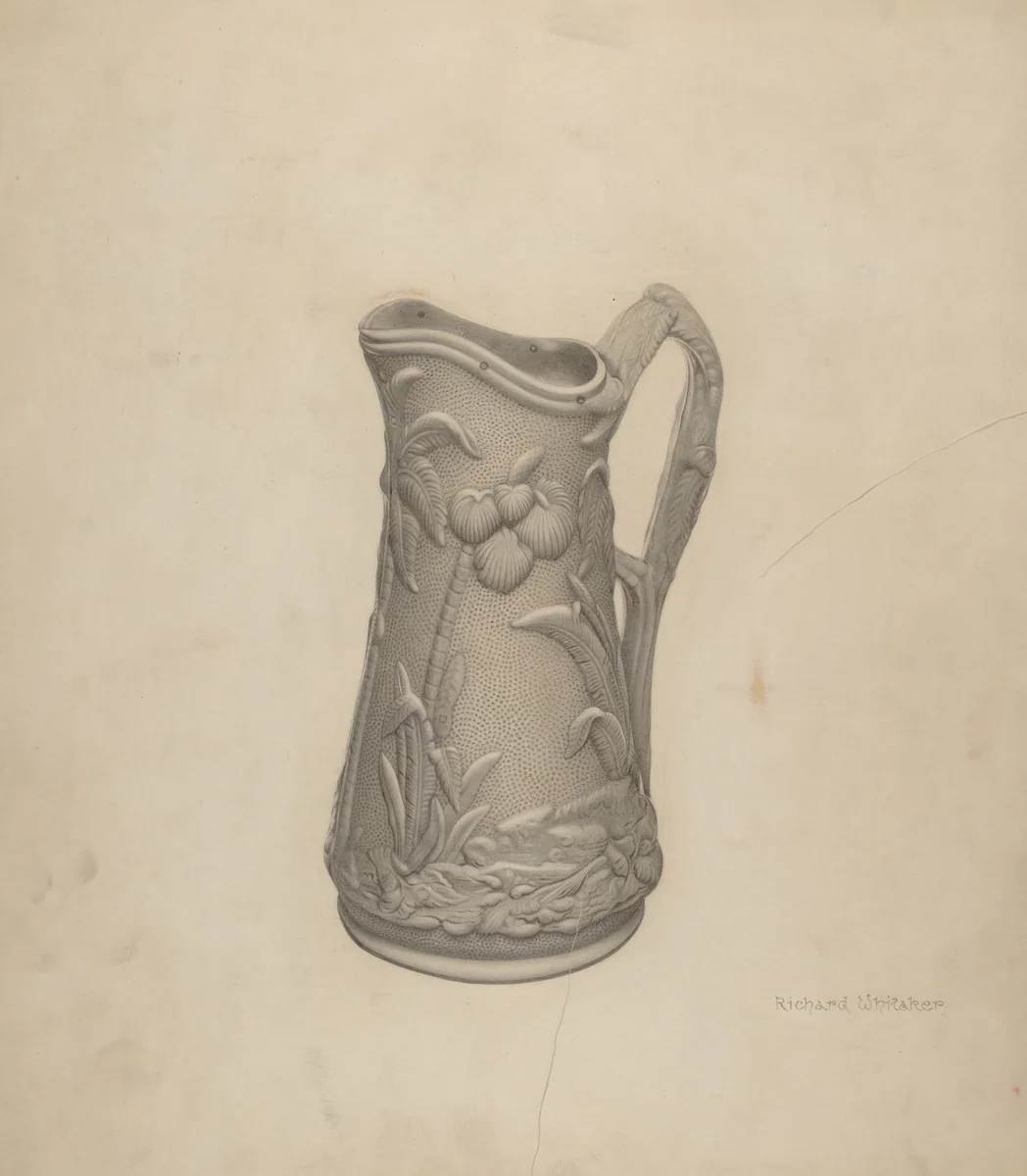 Parian Ware Syrup Pitcher by Richard Whitaker, index of american design, 1935-1942