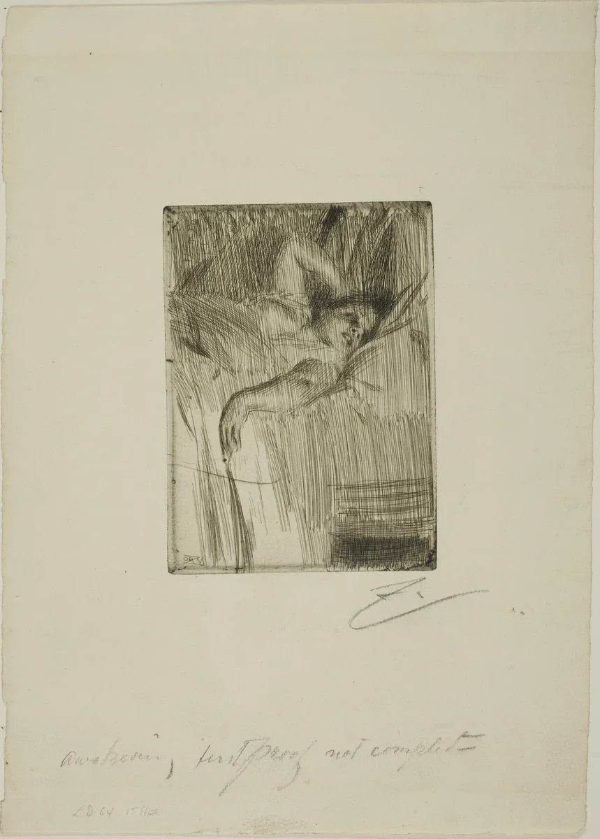 Le Réveil by Anders Zorn, print, 1891