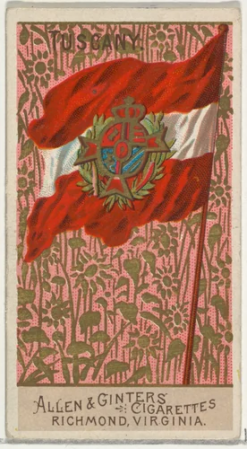 Tuscany, from Flags of All Nations, Series 2 (N10) for Allen & Ginter Cigarettes Brands by Allen & Ginter, print, 1890