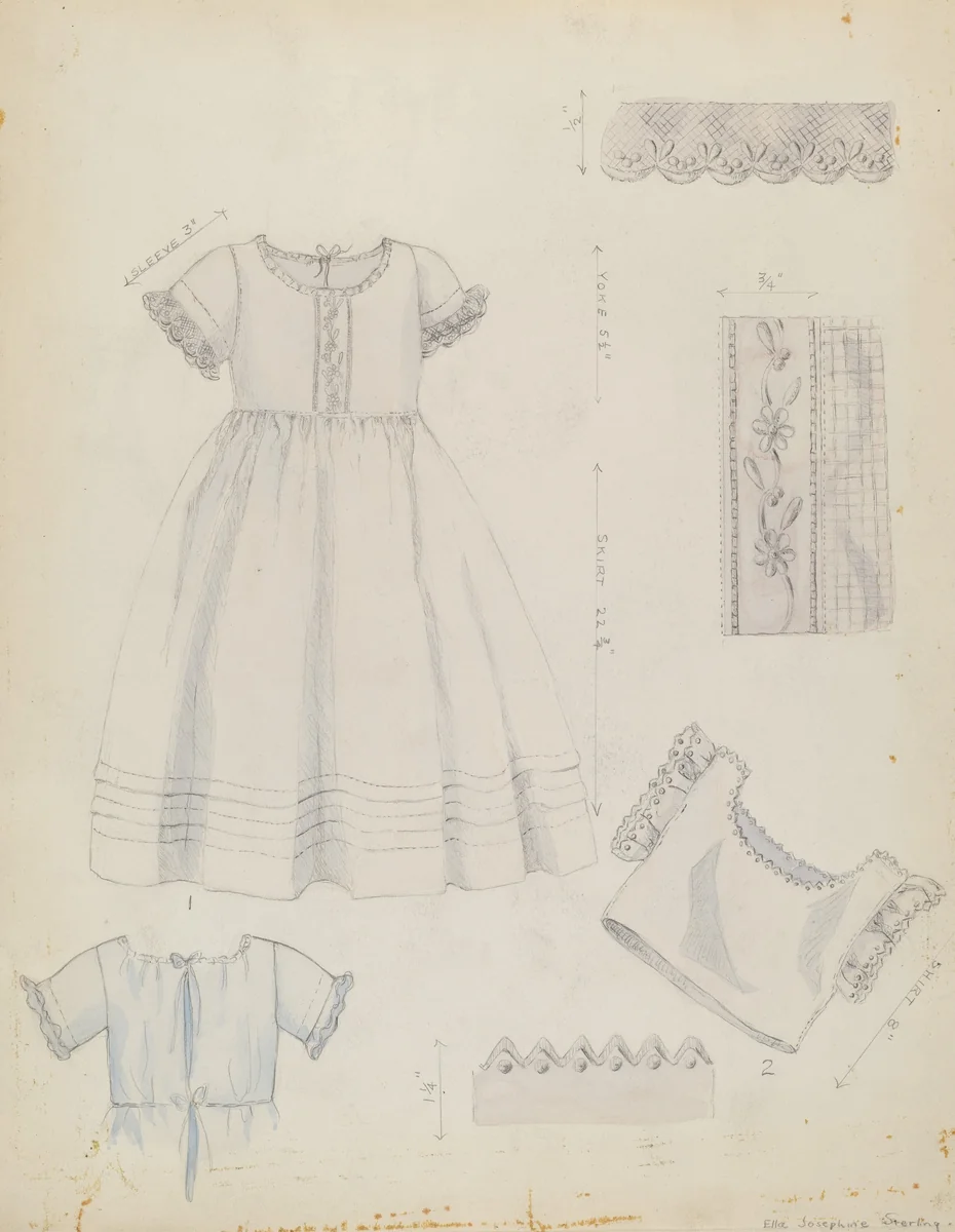 Infant's Dress and Shirt by Ella Sterling, index of american design, 1936