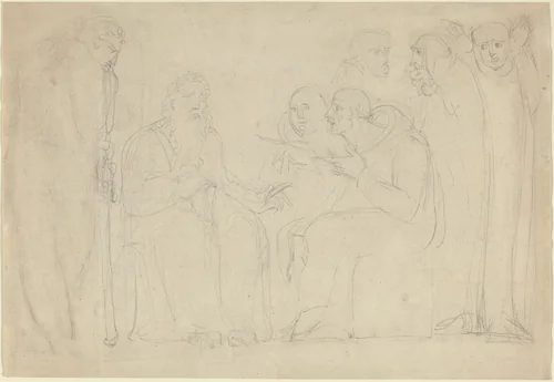 Saint Augustine Converting King Ethelbert of Kent by William Blake, drawing, 1793