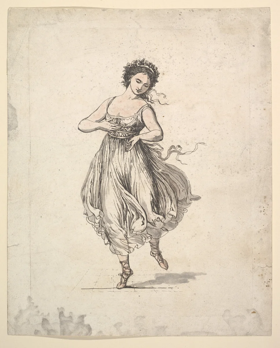 Woman Alone, from the series the Dancing Pair Vigano by Johann Gottfried Schadow, print, 1775-1850