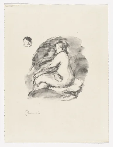Study of a Nude Woman, Seated, Variant (Étude de femme nue, assise, variante) from Twelve Original Lithographs by Pierre-Auguste Renoir (Douze lithographies originales de Pierre-Auguste Renoir) by Pierre-Auguste Renoir, print, 1904