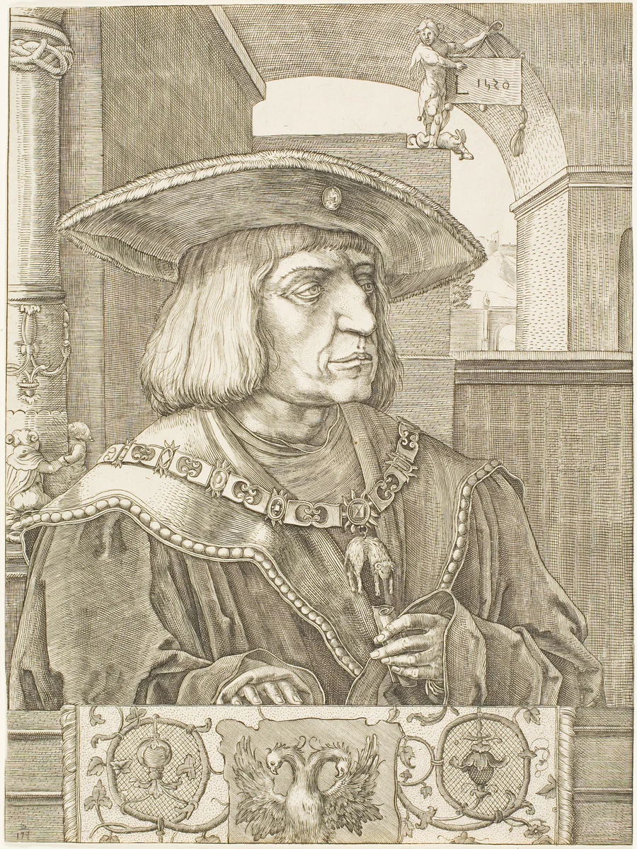 Emperor Maximilian I by Jan Muller, print, 1580-1628