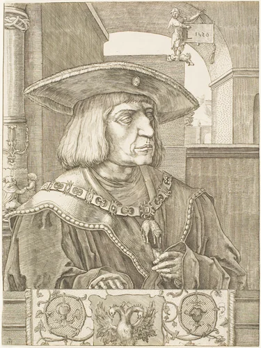 Emperor Maximilian I by Jan Muller, print, 1580-1628
