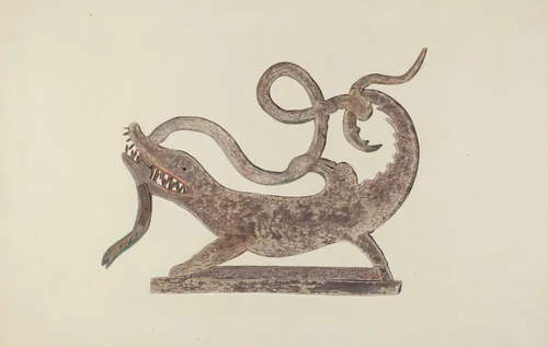 Dragon and Serpent Weather Vane by Betty Fuerst, index of american design, 1938