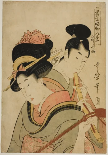 Likes Enjoying Herself (Tanoshimizuki), from the series "Eight Views of Favorite Things of Today (Tosei kobutsu hakkei)" by Kitagawa Utamaro (喜多川歌麿), print, 1796-1807
