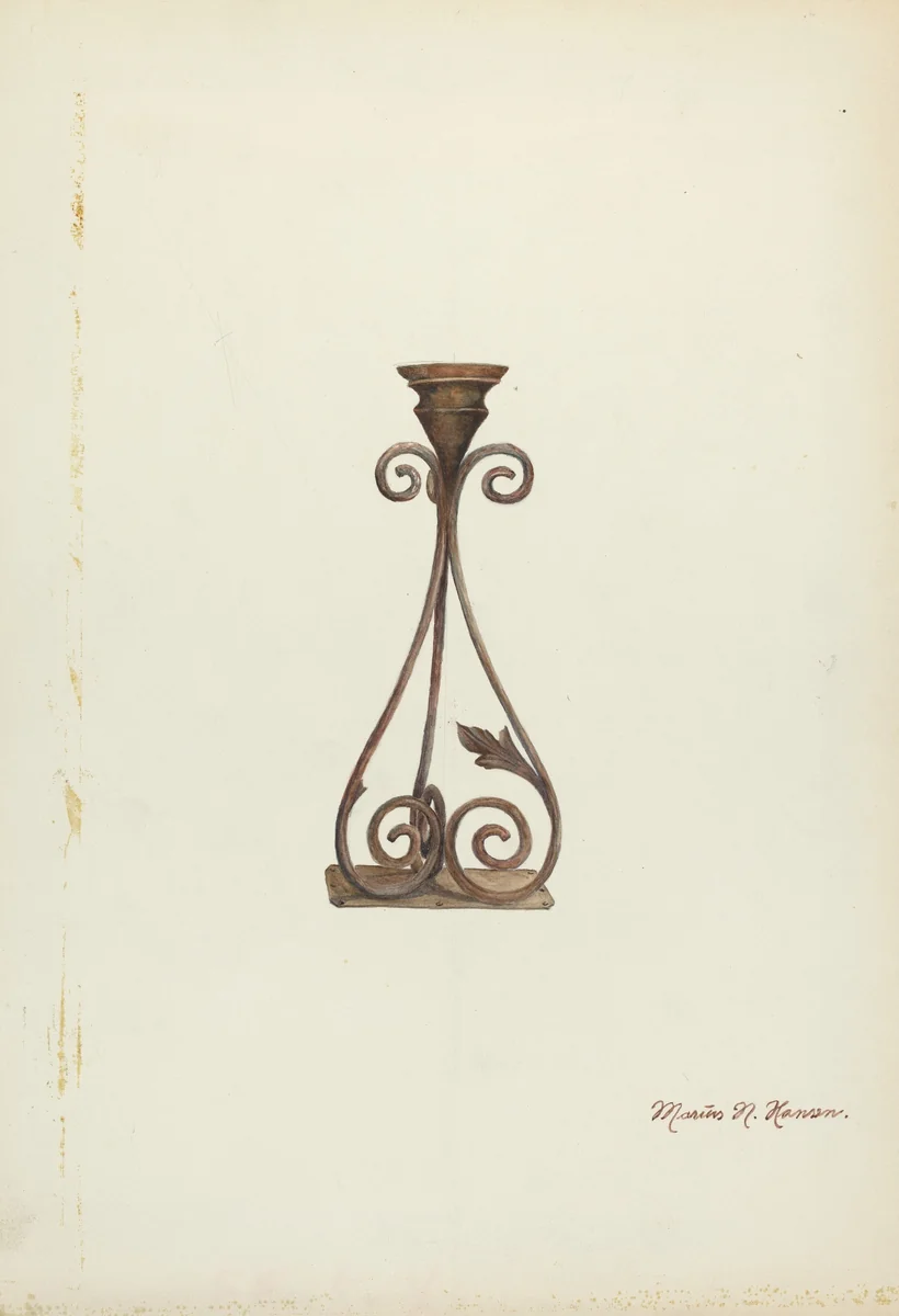 Candlesticks by Marius Hansen, index of american design, 1937