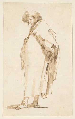Standing Man, Turned to the Left by Giovanni Battista Tiepolo, drawing, 1739-1760