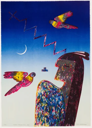 Parrots Prayer Song by Linda Lomahaftewa
Robert Franklin
Brandywine Workshop and Archives, print, 1989