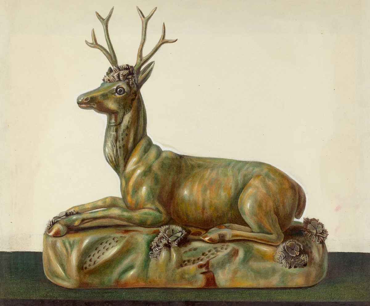 Stag Statuette by Cleo Lovett, index of american design, 1935-1942