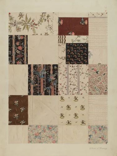 Patchwork Quilt by Elbert S. Mowery, index of american design, 1938