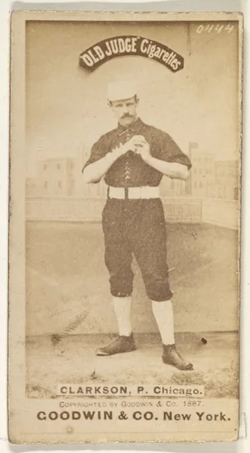 Clarkson, Pitcher, Chicago, from the Old Judge series (N172) for Old Judge Cigarettes by Goodwin & Company, photograph, 1887