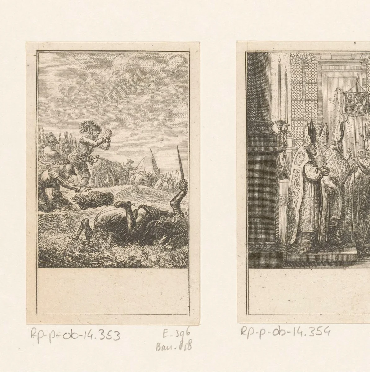 Dood van keizer Frederik I by Daniel Nikolaus Chodowiecki, print, 1781