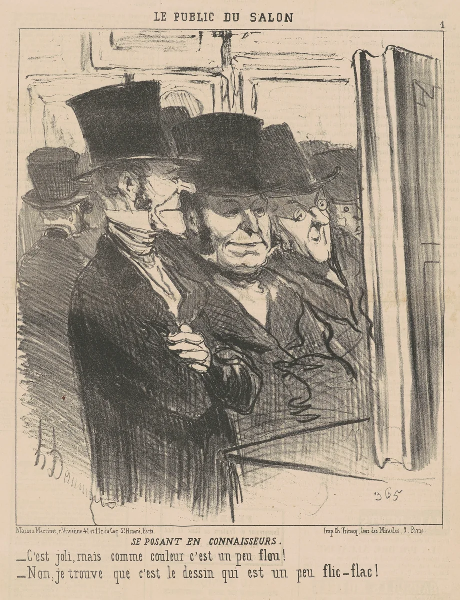 Se posant en connaisseurs by Honoré Daumier, print, 1852