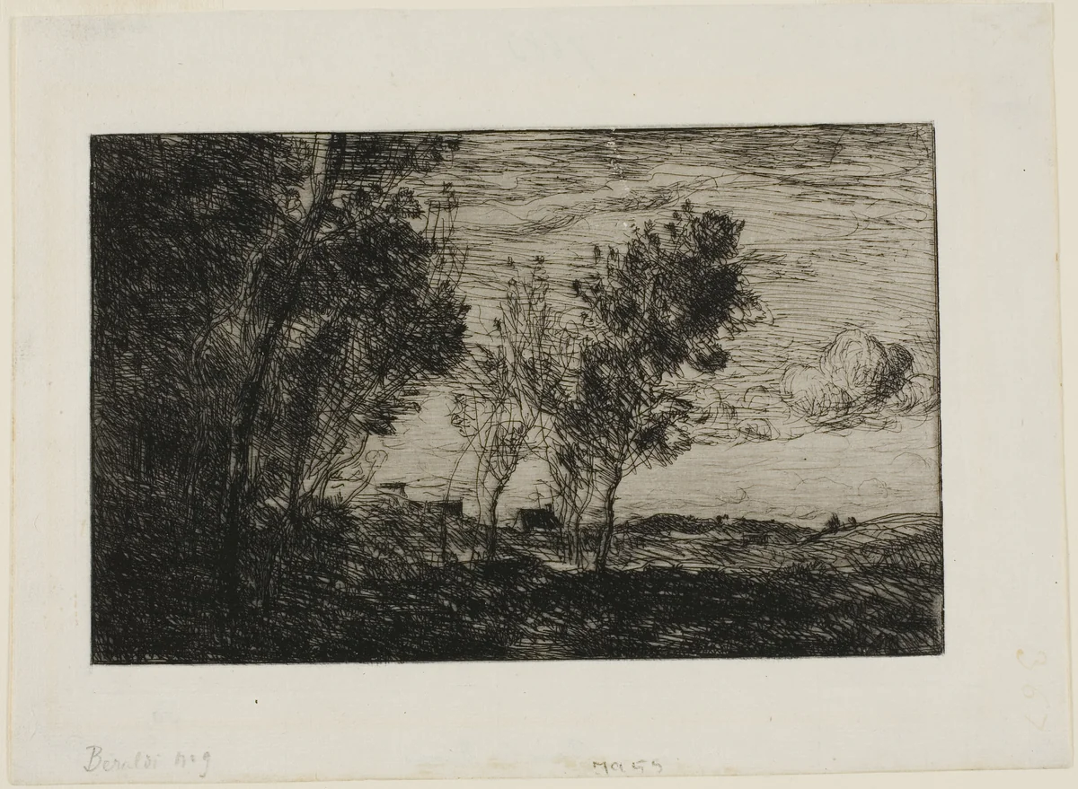 In the Dunes: Souvenir of the Woods of the Hague by Jean-Baptiste-Camille Corot, print, 1869