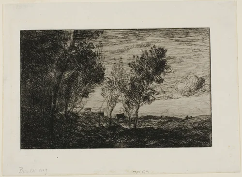 In the Dunes: Souvenir of the Woods of the Hague by Jean-Baptiste-Camille Corot, print, 1869