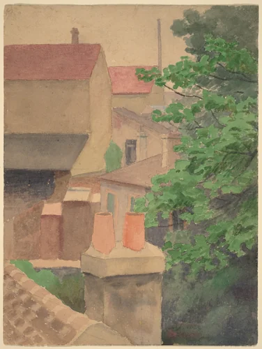 Rooftops, St. Cloud by Thomas Anshutz, drawing, 1851-1912