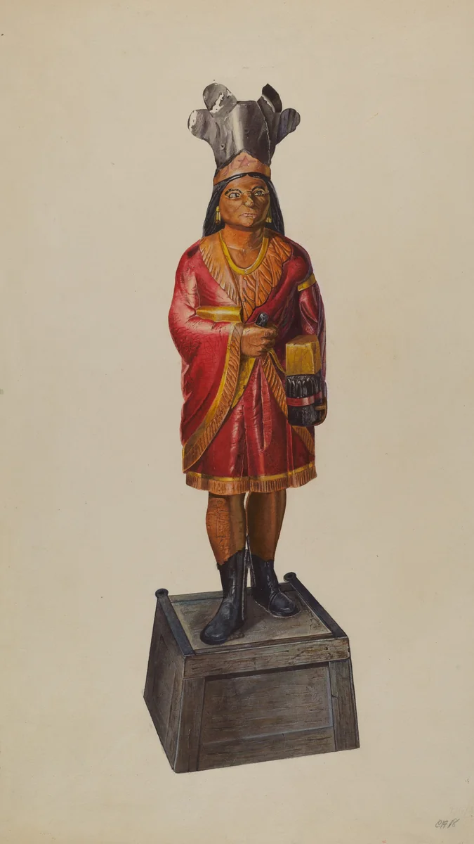 Cigar Store Indian by Henry Tomaszewski, index of american design, 1937