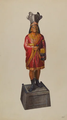 Cigar Store Indian by Henry Tomaszewski, index of american design, 1937