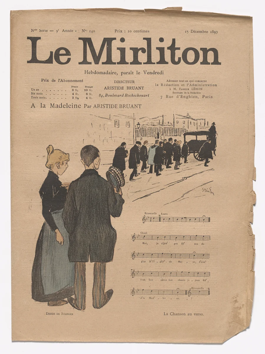 Le Mirliton, no. 140 by Théophile-Alexandre Steinlen, periodical, 1893