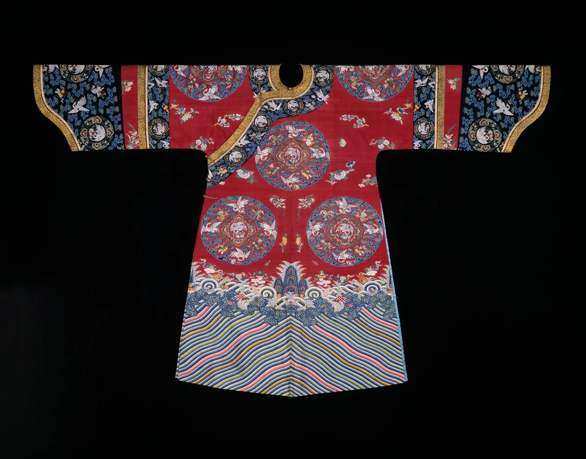 Woman's Long Pao (Formal Domestic Robe) by Manchu China, textile, 1870-1910