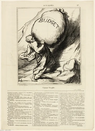 Just like Sisyphus, plate 27 from Actualités by Honoré-Victorin Daumier, print, 1869