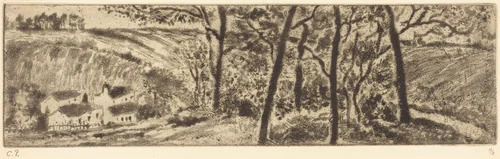 The Long Landscape (Paysage en long) by Camille Pissarro, print, 1879