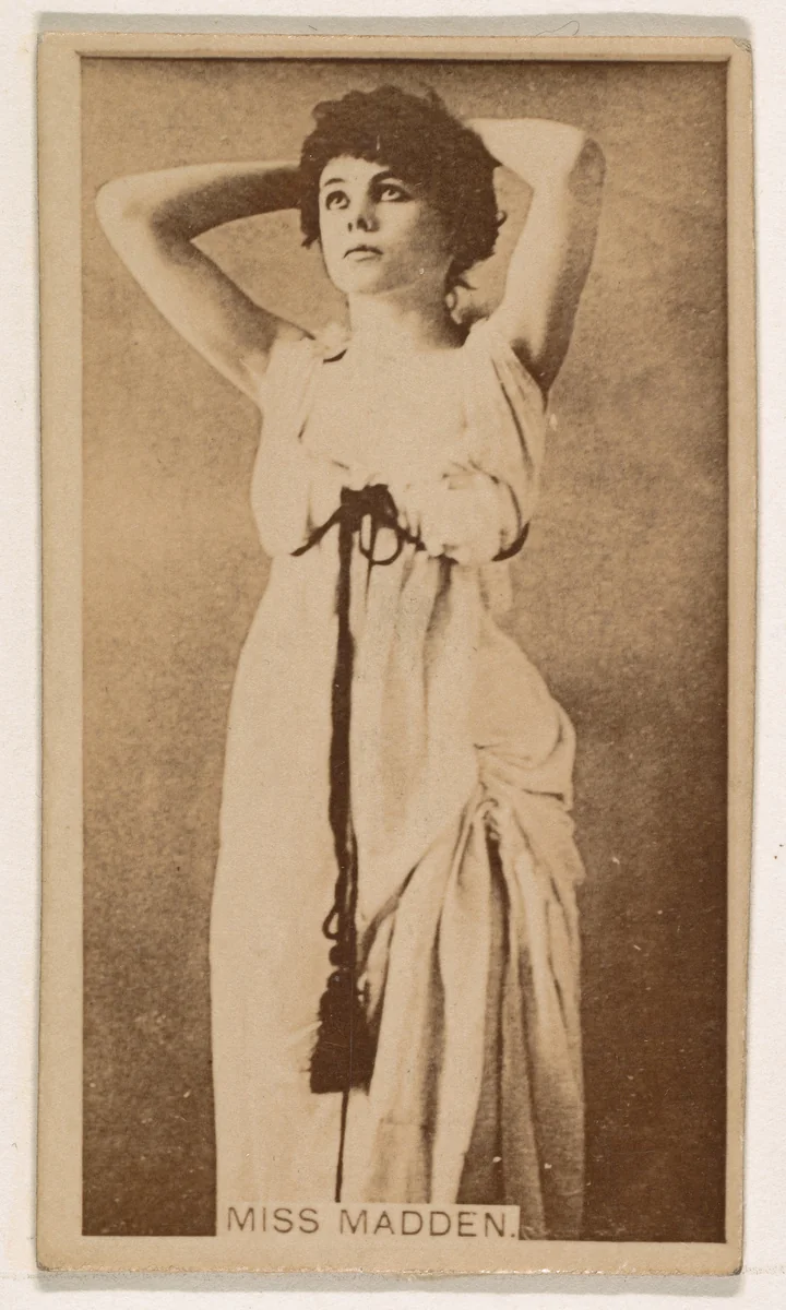 Miss Madden, from the Actresses series (N245) issued by Kinney Brothers to promote Sweet Caporal Cigarettes by Kinney Brothers Tobacco Company, photograph, 1890