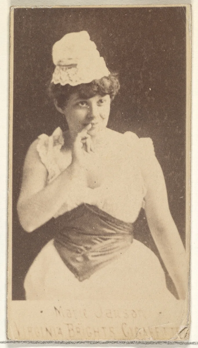 Marie Janson, from the Actors and Actresses series (N45, Type 1) for Virginia Brights Cigarettes by Allen & Ginter, photograph, 1885-1891