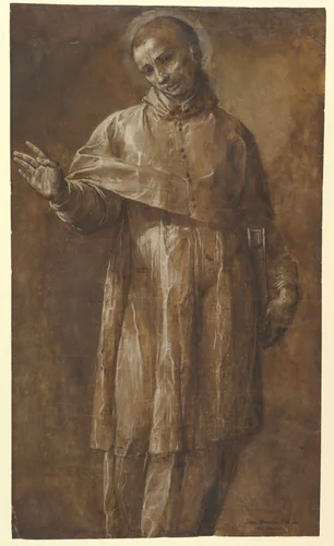 Saint Charles Borromeo by Giovanni Battista Crespi, drawing, 1575-1662