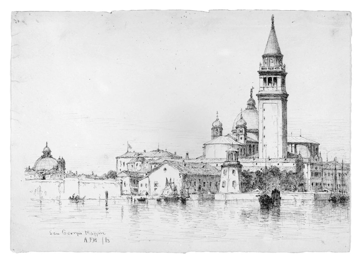 San Giorgio Maggiore, Venice by Andrew Fisher Bunner, artwork, 1883