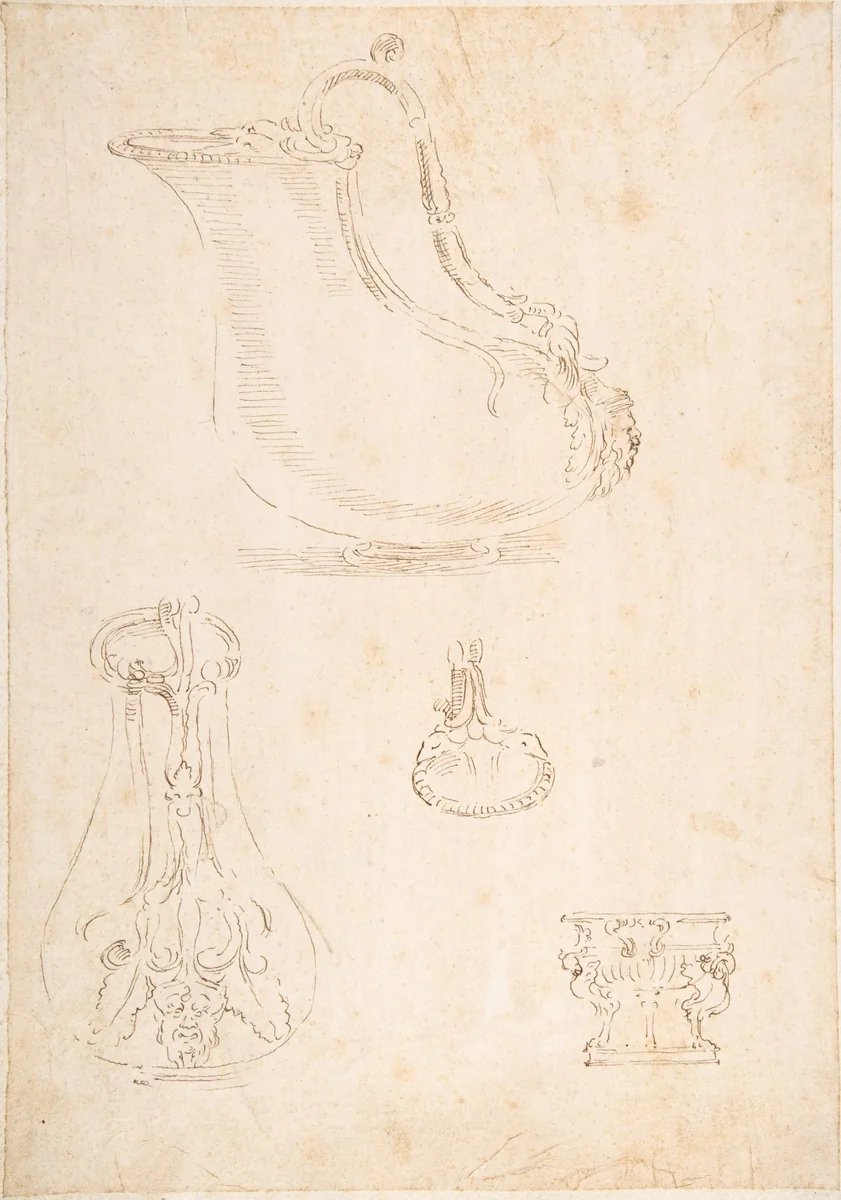 Design for Vessels by anonymous, drawing, 1500-1550
