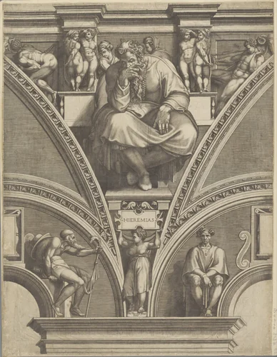 Profeet Jeremia by Giorgio Ghisi, print, 1530-1582