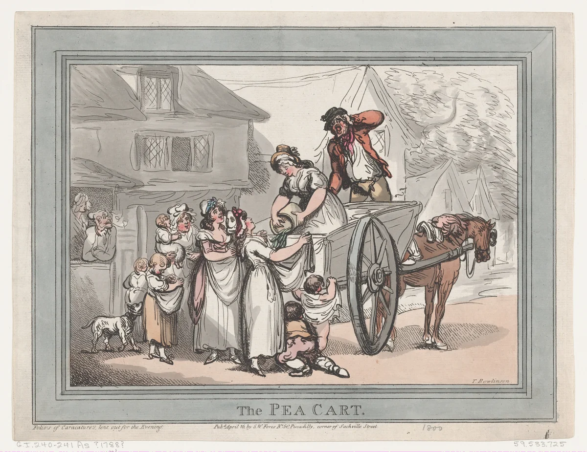 The Pea Cart by Thomas Rowlandson, print, 1788