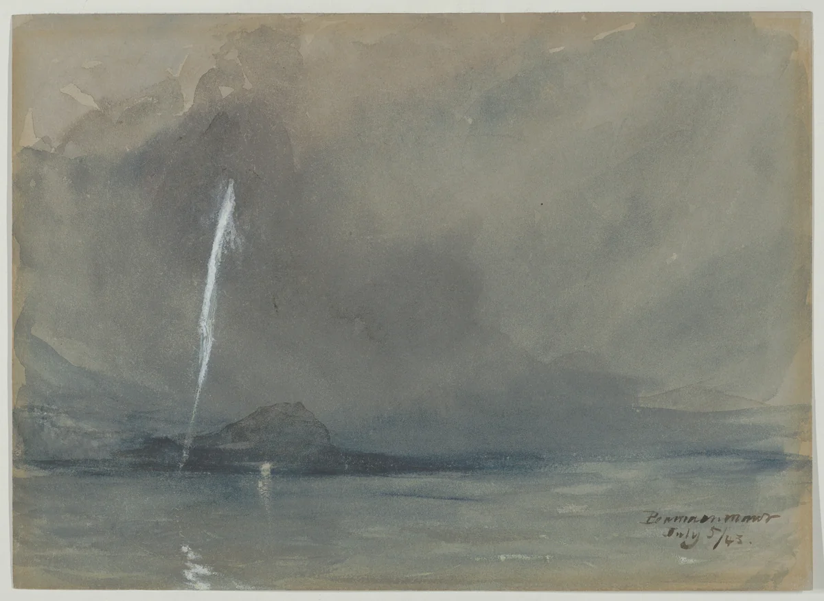 Beaumaris Mount, near Bangor, Wales by William Collingwood, drawing, 1843