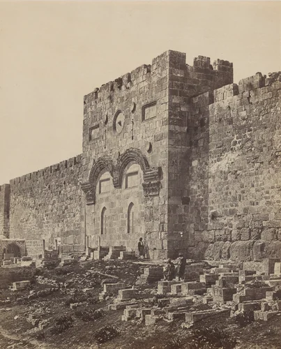 The Golden Gate, Jerusalem by James Robertson; Felice Beato; Antonio Beato, photograph, 1857