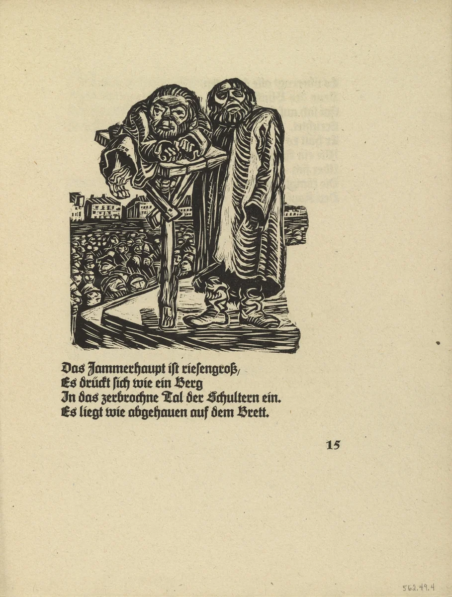 Beggar's Majesty (Bettlermajestät) (in-text plate, page 15) from Der Kopf (The Head) by Ernst Barlach, illustrated book, 1919