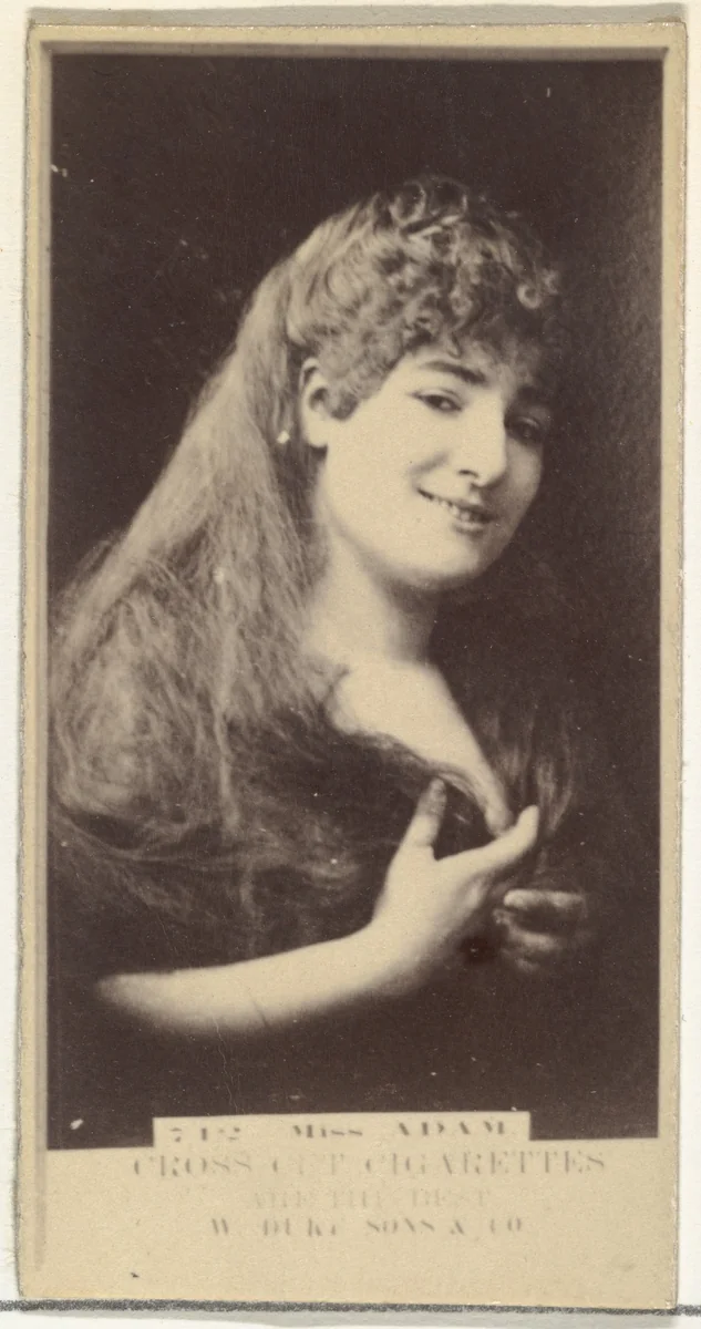 Miss Adam, from the Actors and Actresses series (N145-3) issued by Duke Sons & Co. to promote Cross Cut Cigarettes by W. Duke, Sons & Co., photograph, 1880-1889