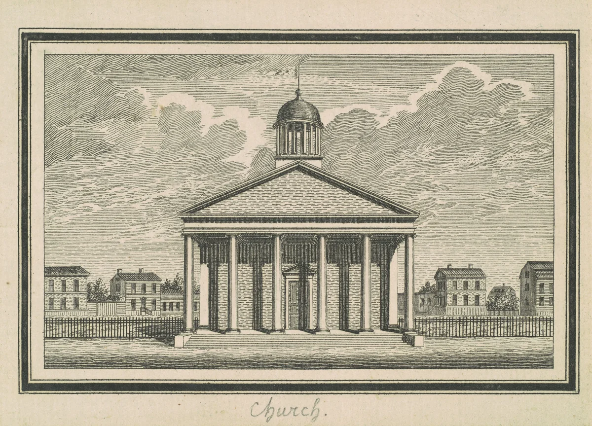 Esperanza, Church by Charles B. J. Févret de Saint-Mémin, print, 1795