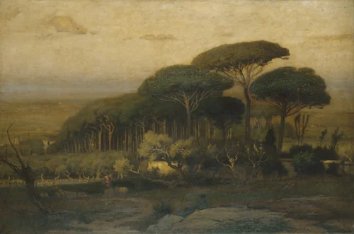 Pine Grove of the Barberini Villa by George Inness, artwork, 1876