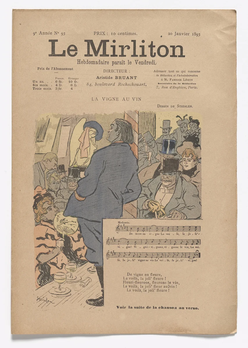 Le Mirliton, no. 93 by Théophile-Alexandre Steinlen, periodical, 1893