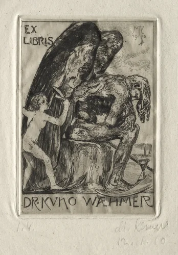 Ex Libris Dr. Kuno Waehmer by Max Klinger, print, 1910