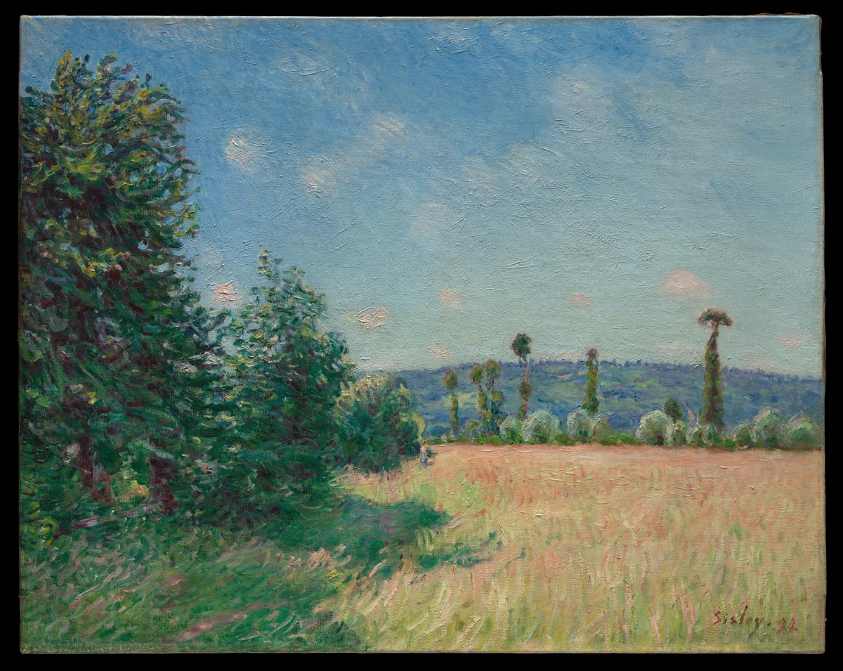 Sahurs Meadows in Morning Sun by Alfred Sisley, painting, 1894