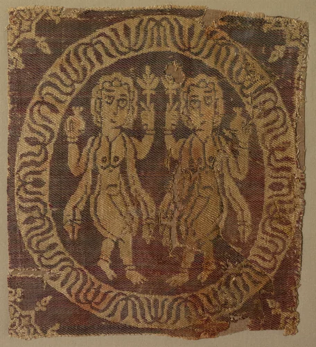 Nude Female Dancers from a Tunic by Unknown, textile, 700-799