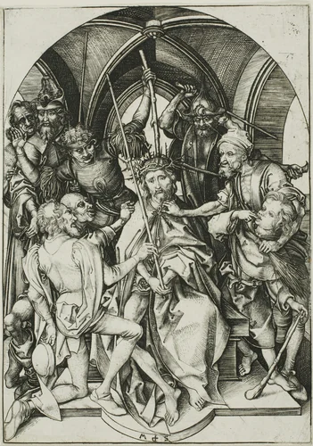 Christ Crowned With Thorns, from The Passion by Martin Schongauer, print, 1470-1480