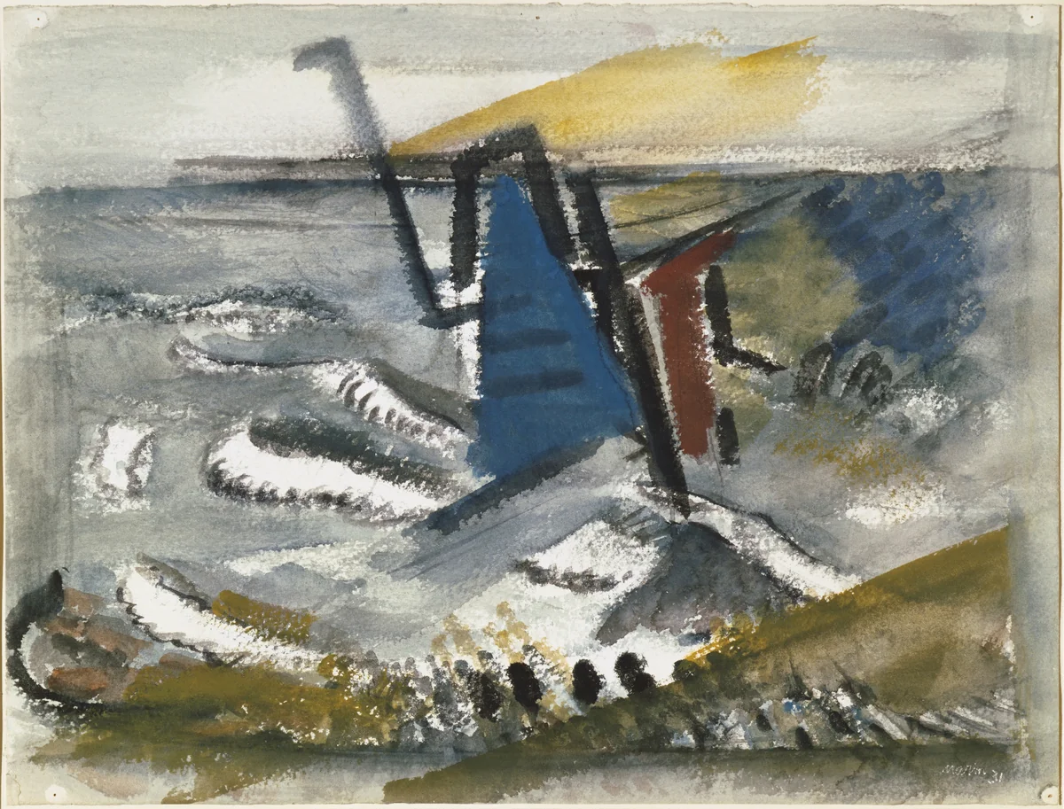 Buoy, Maine by John Marin, drawing, 1931