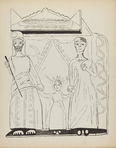 Plate 28: The Holy Family: From Portfolio "Spanish Colonial Designs of New Mexico" by American 20th Century, index of american design, 1935-1942